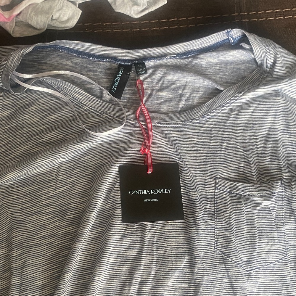 Cynthia Rowley Women's Long Sleeve Gray Tee